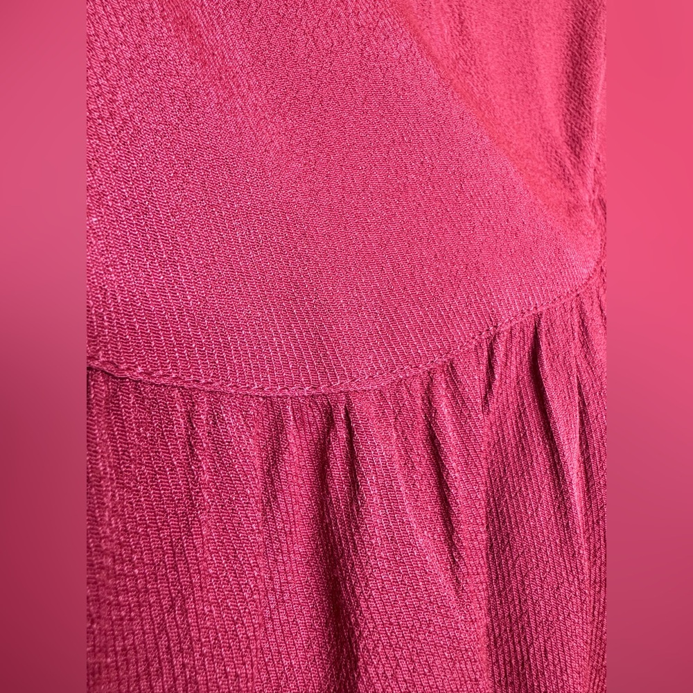 NWT LOFT Deep Red Ruffle Faux Wrap Skirt, Size 6, Burgundy, midi, flounce - Picture 13 of 15